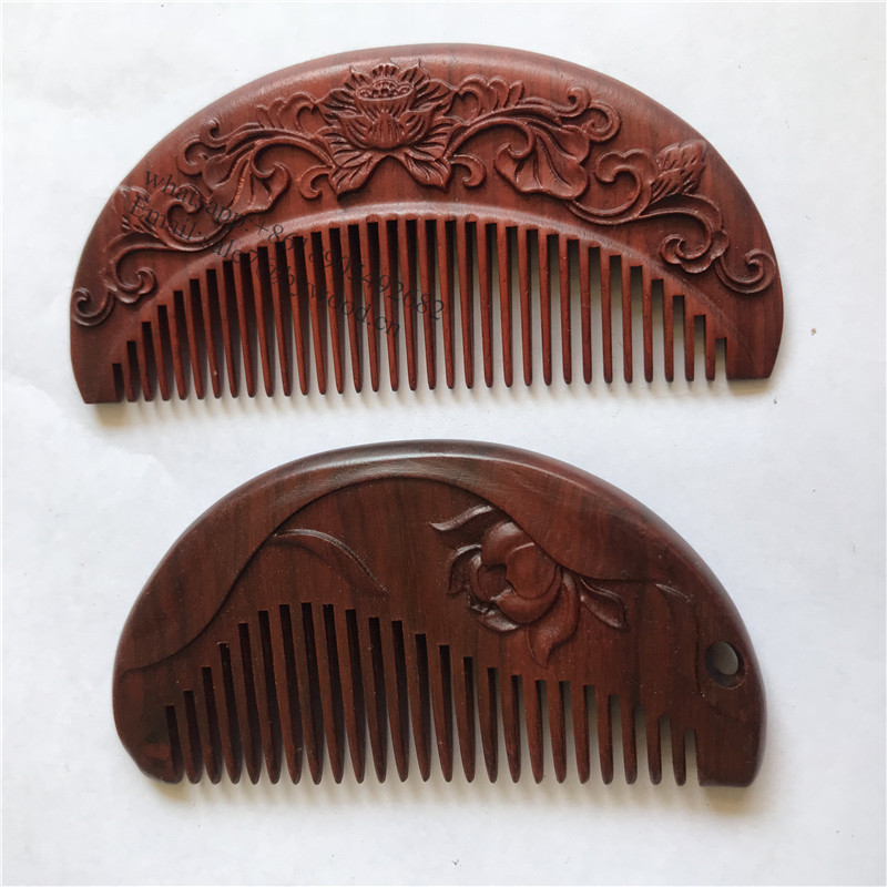 natural carved wood hair comb custom hair combs