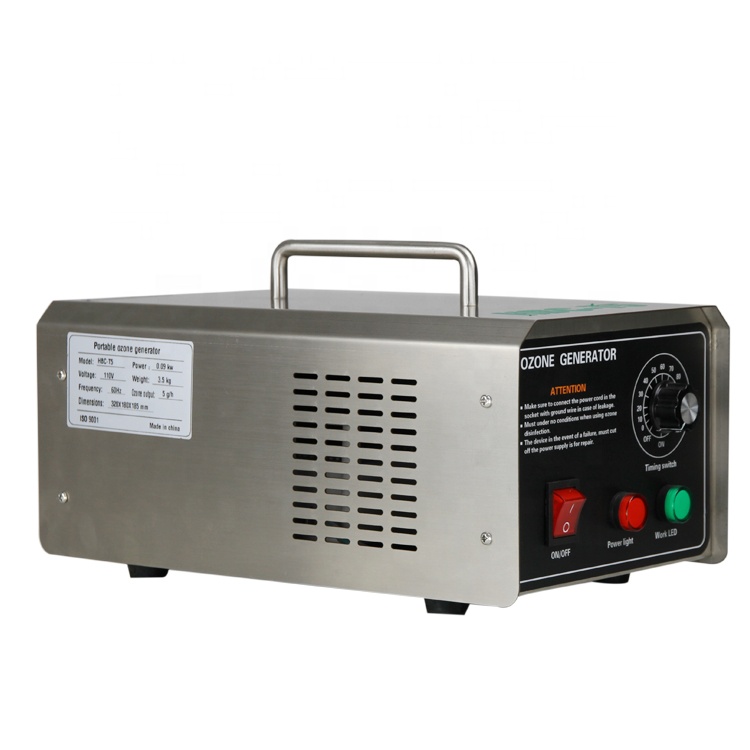 Portable ozone generator for indoor purification of air