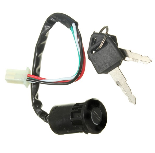 Universal motorcycle ignition switch 4wires with 2 keys