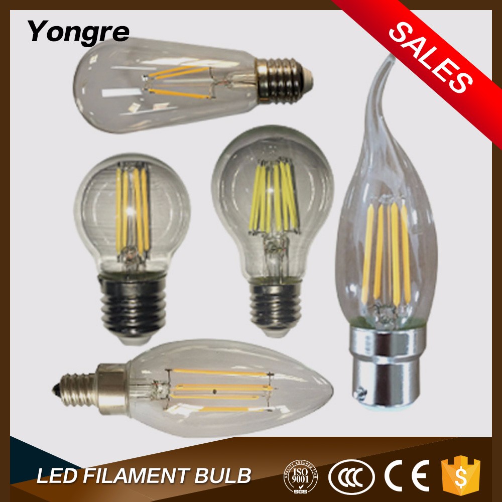 Hot sales led filament bulb retro E27 ST64/st54 candle 4w/6w/8w CE/ROHS/ERP