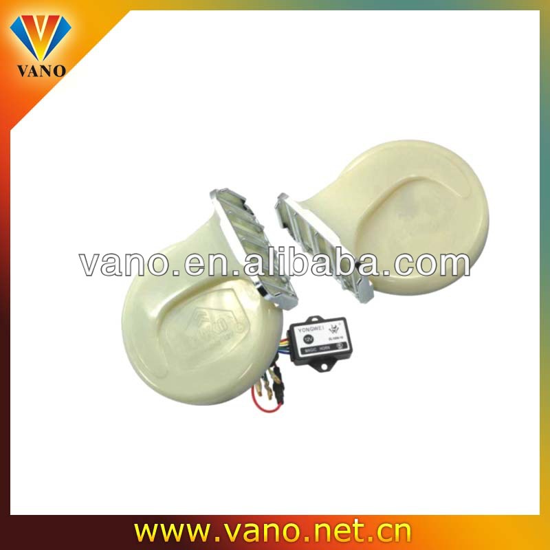 New design strong sound white metal 6v motorcycle horn