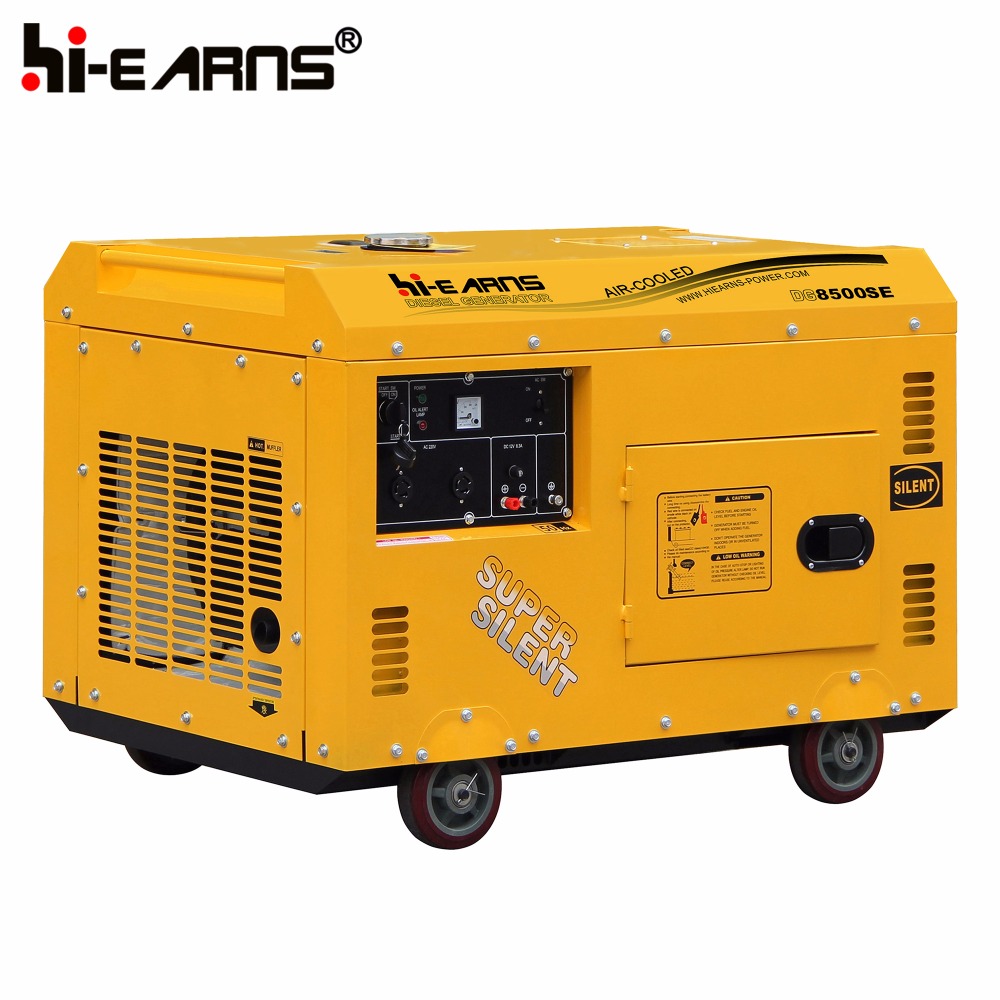 small air cooled 4.6kva with wheels low consumption silent diesel generator price