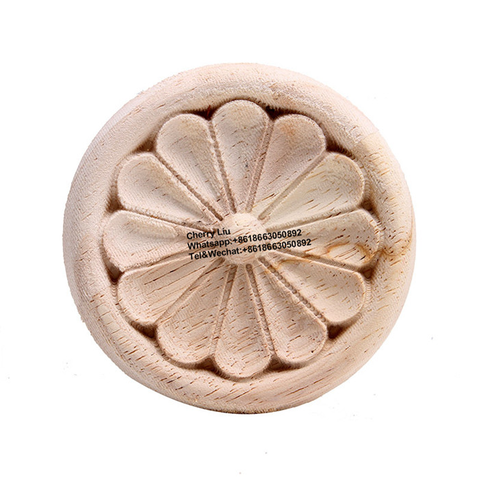 Decorative Carved Wood Applique Onlay Corbel Capital Rosettes