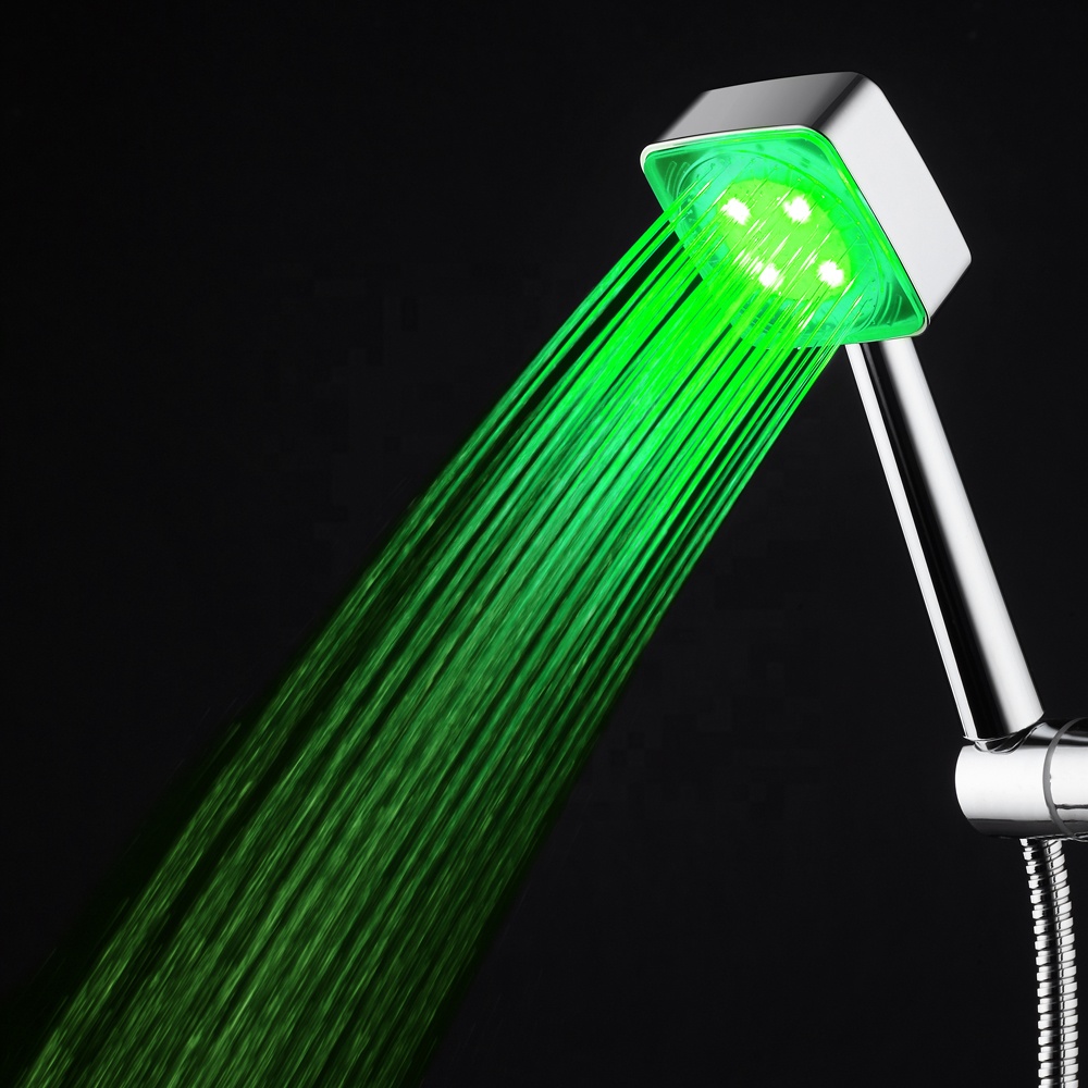 Bathroom Accessories Temperature Sensor 3 Color LED Light Shower Head