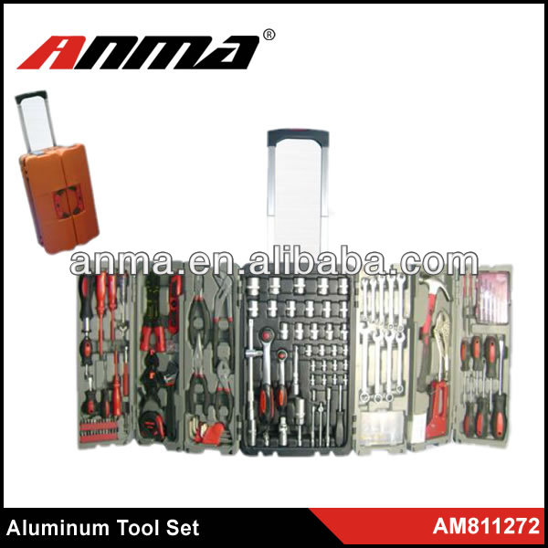 224pcs aluminum tool case/kraft welle hand tools set/spark plug tool set