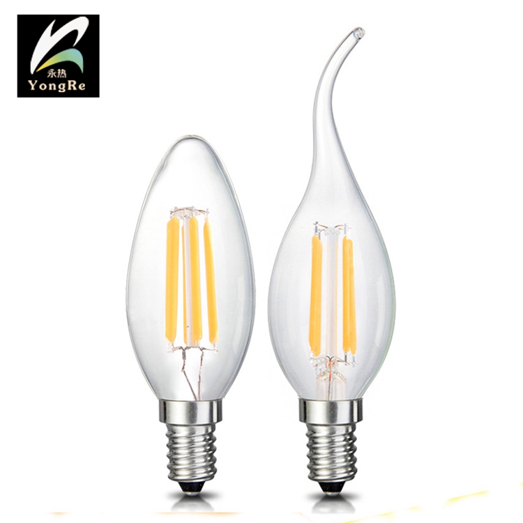 Warm White C35 Vintage Decoration Light 2W 4W 6W Led Filament Bulb Candle