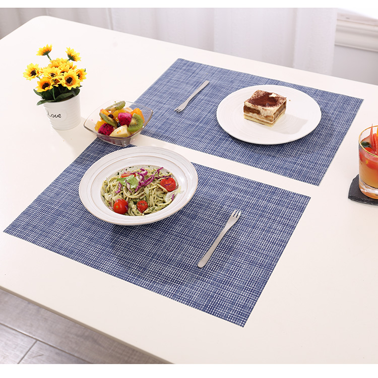 PVC Gradient ramp Placemats for Dining Tableware Heat-resistant Summer Placemat Washable Kitchen Table mats