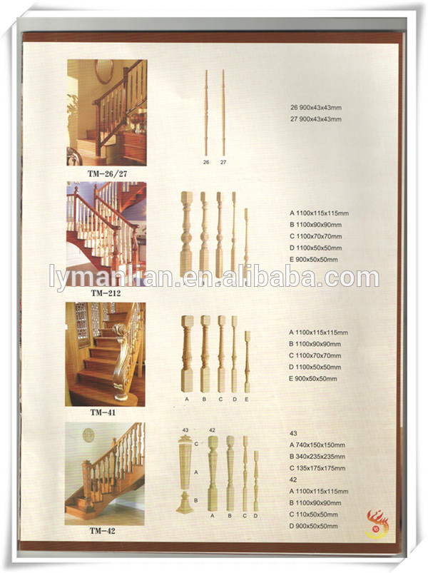 hot selling productions decorative wood balusters/wooden baluster designs/decorative stair nose