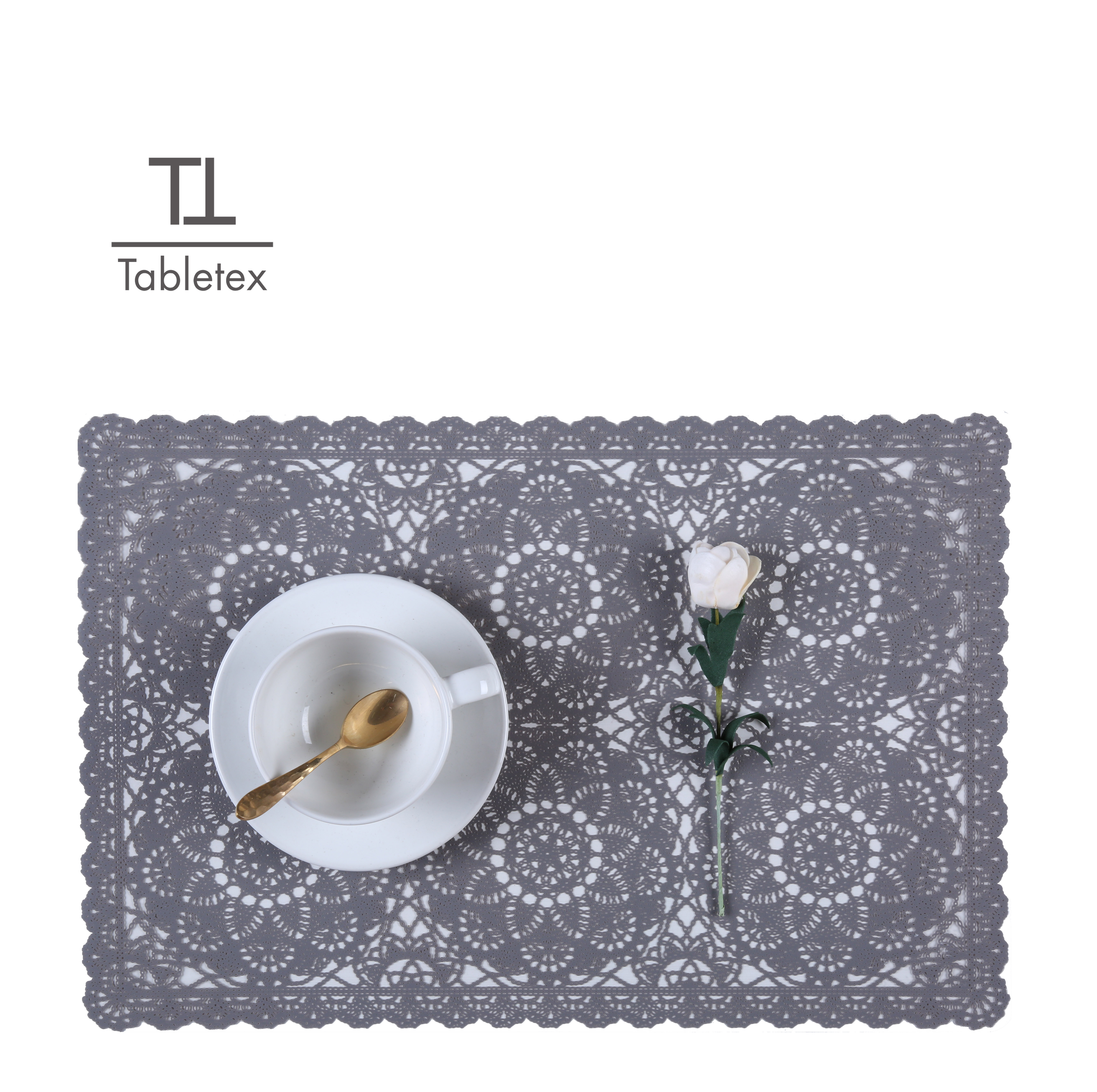 Tabletex New Stock Eco-Friendly vinyl pvc lace placemats waterproof food serving placemats  for home