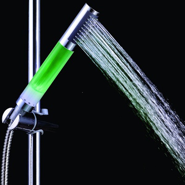 Waterfall Multicolor Changing Modern LED Shower Head Sprinkler Bathroom Temperature Sensor 7 Color Showers Heads