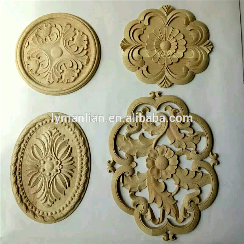 Decorative wood carved rosettes wood appliques