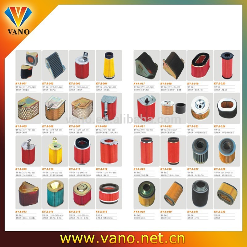 high quality all types nylon Paper motorcycle air filter