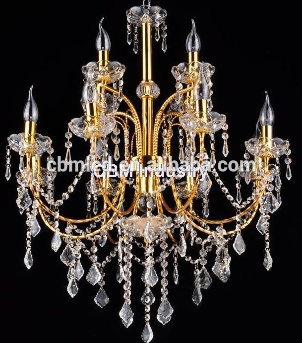 discount big size chandelier crystals,gold color crystal chandelier wedding