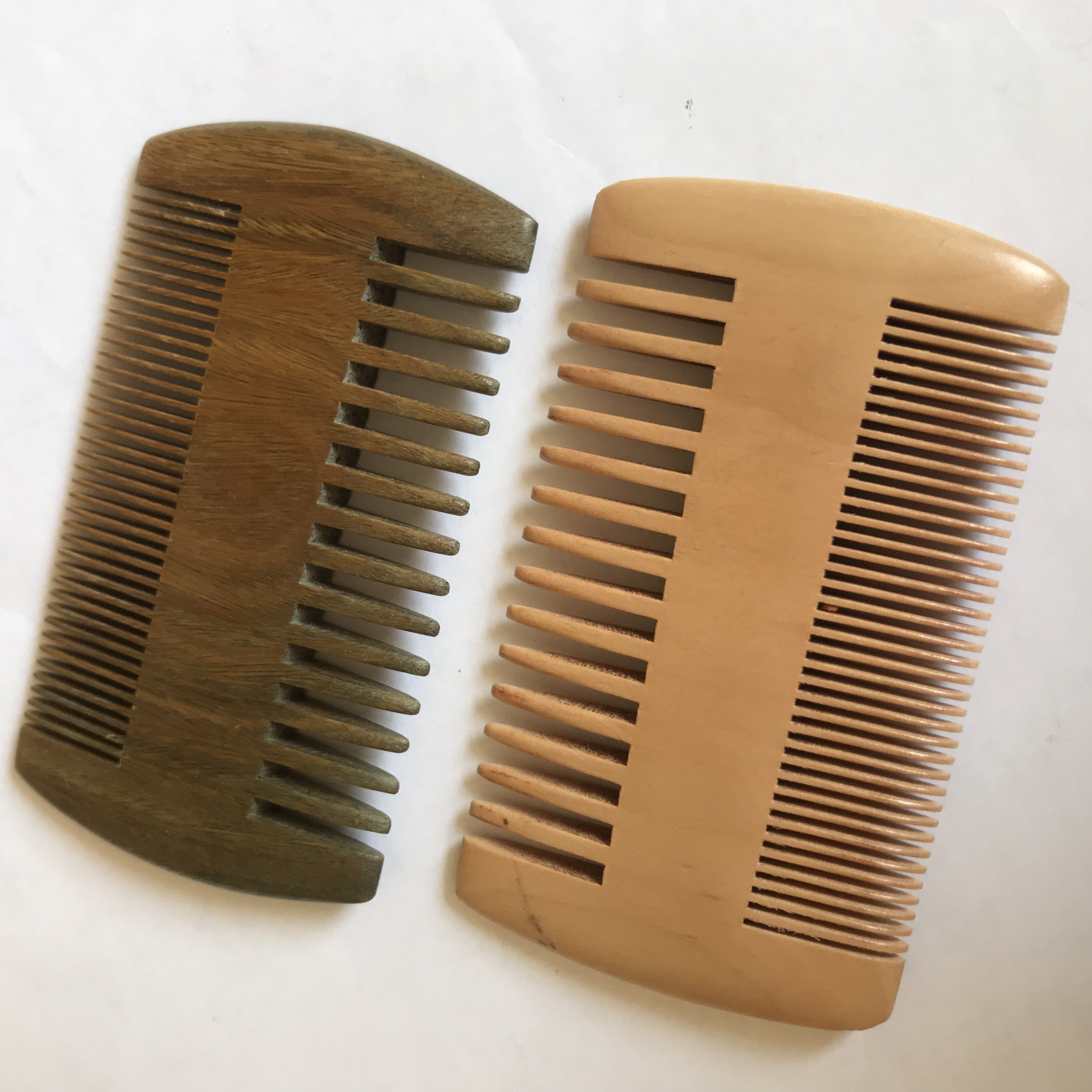 natural  beard hair wood  wide narrow tooth comb