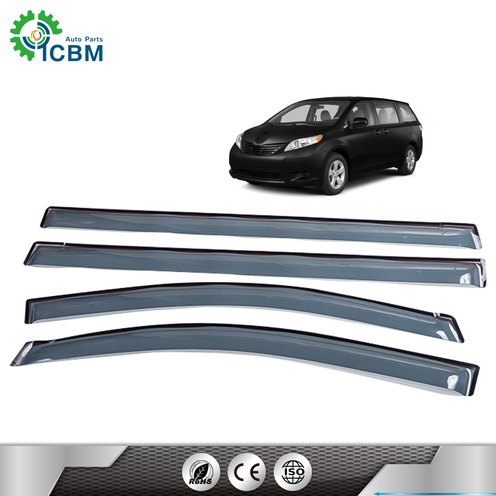 Window Deflectors Door Visor Rain Shield Black for SIENNA 11-15(IC09) car window visor car accessories