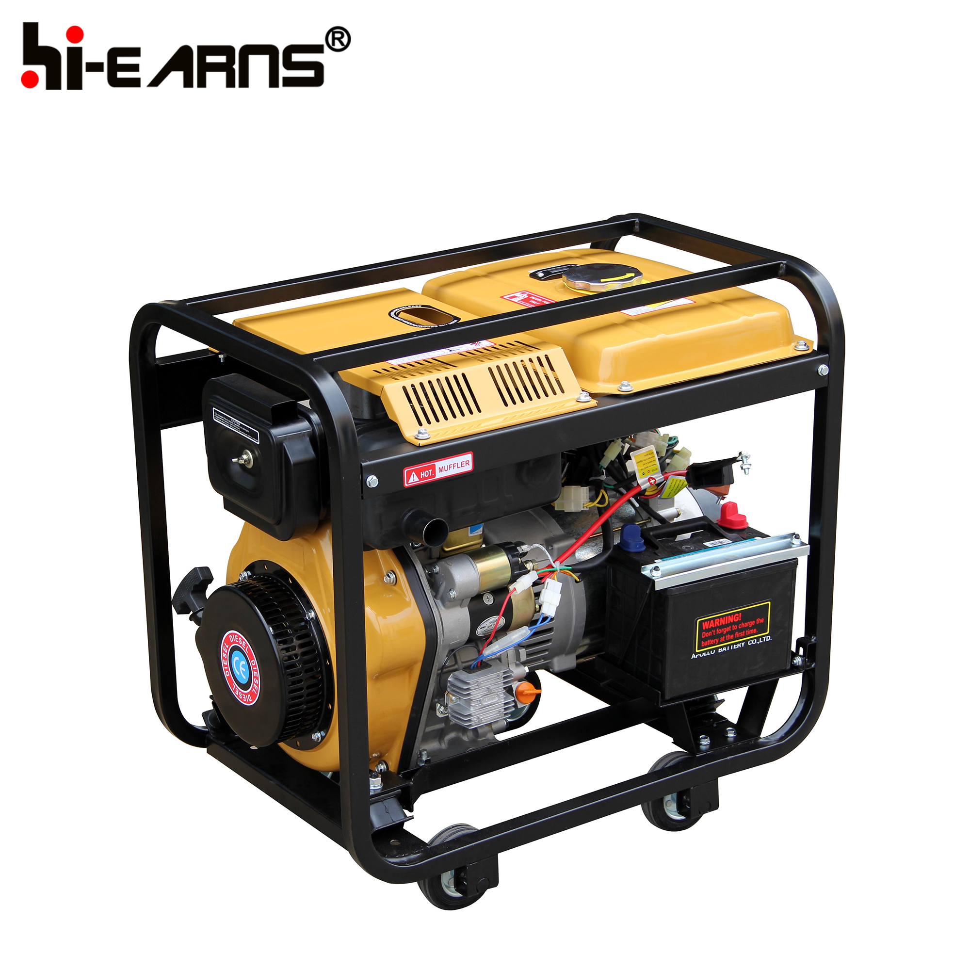 2KW air cooled 100% copper open frame diesel welder generator