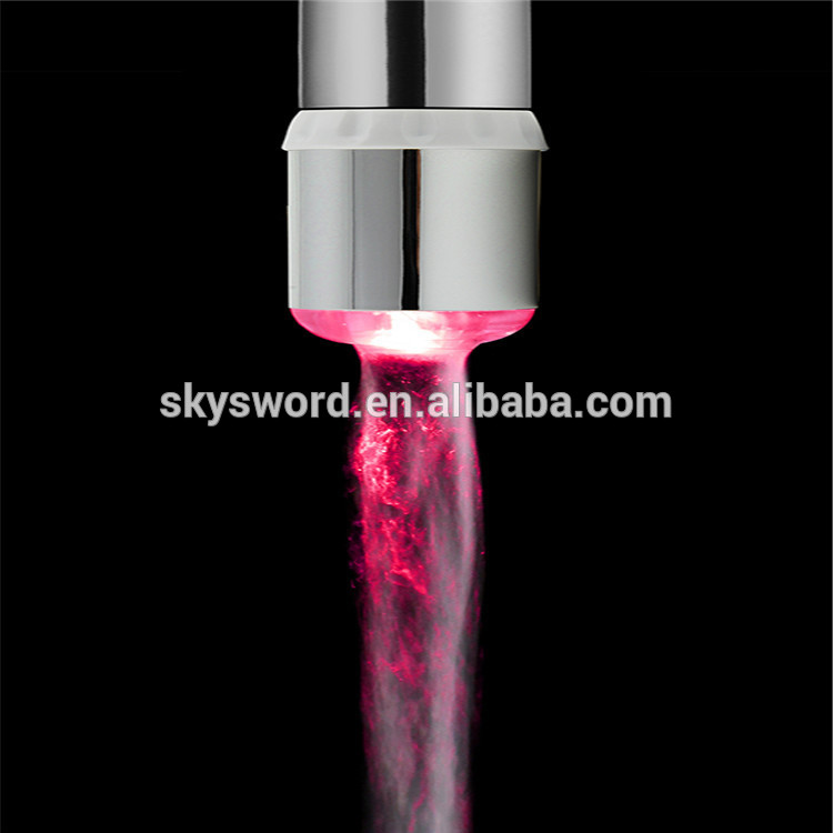 High quality new waterfall 3 color change LED bathroom water faucet