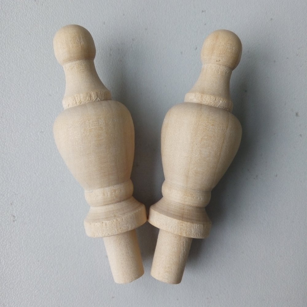 Wood decorative wood rod finials
