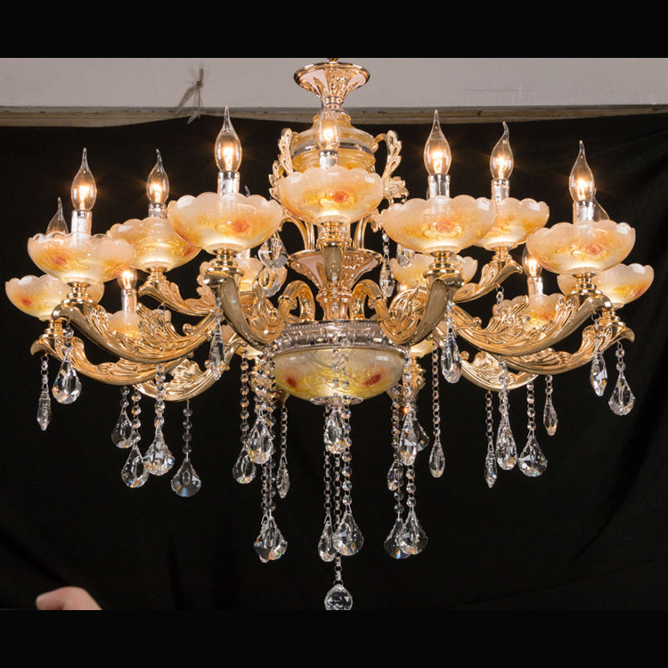 Ceiling Light Hand Blown Brass Plated Italian Modern Chandelier Lights