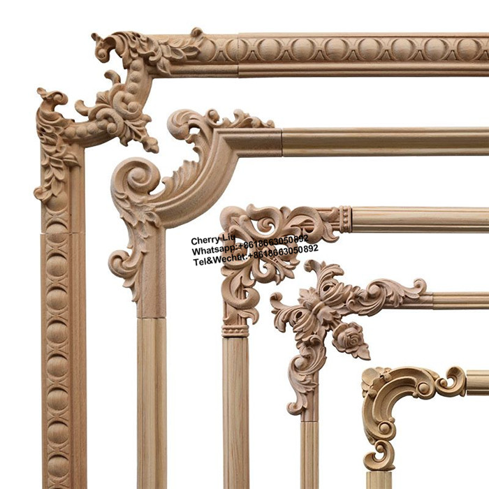 Hand Carved Applique Antique Furniture Wood Onlay Carvings