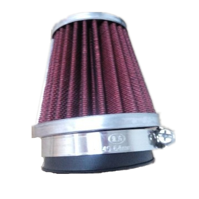 High quality red chromed 54mm motorbike air filter