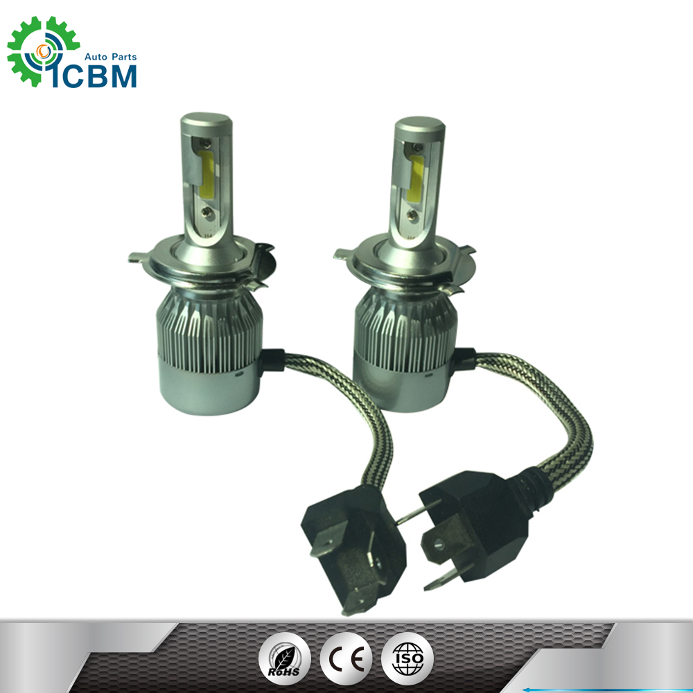 hot car halogen bulb led auto lamp h7 12V 24V 6000k 36W 3800Lumens COB C6 led headlight h7