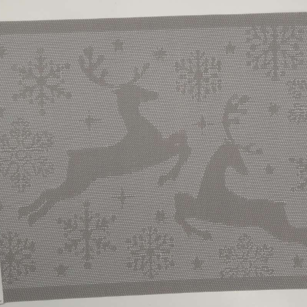 PVC & polyester textilene vinyl woven placemats  Jacquard  animal of elk deer placemat