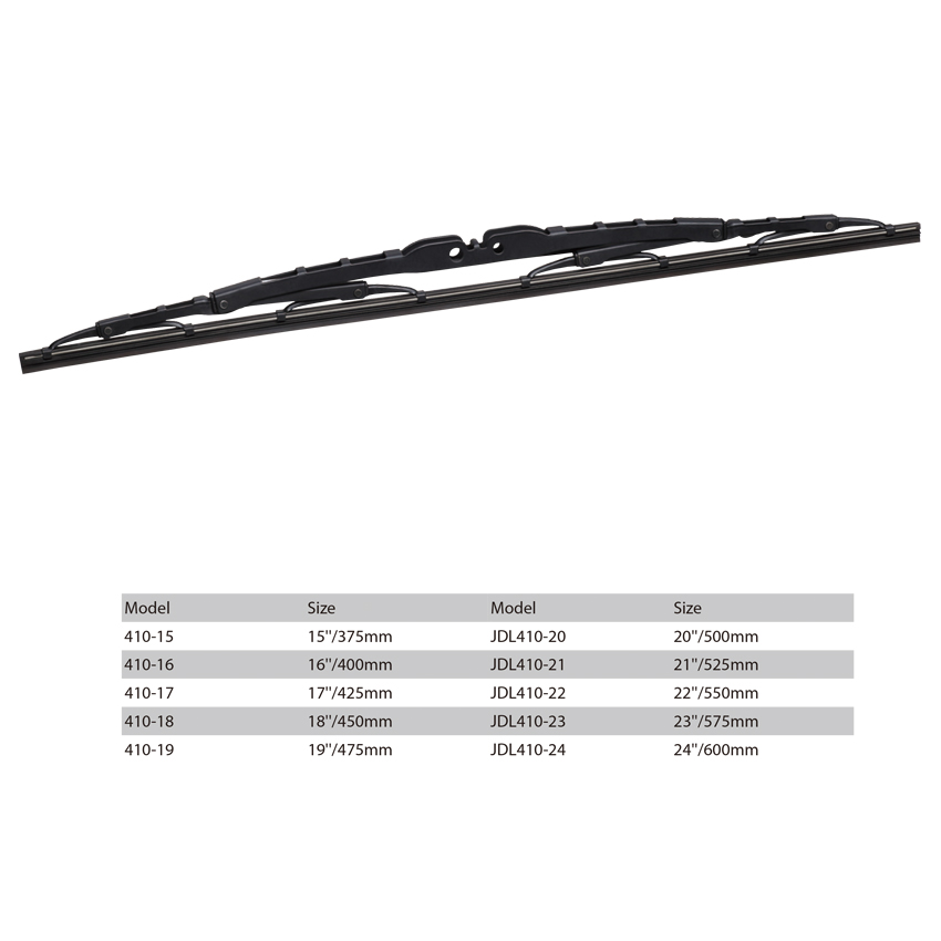 High level stainless steel 1.2mm thickness bone wiper Universal Metal Frame Windshield Wiper Blade refill