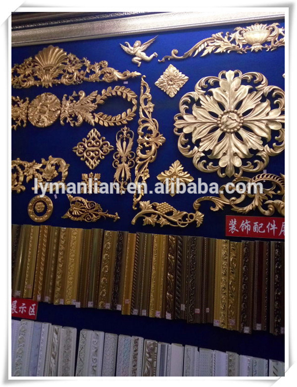 carved wood molding/crown wood mouldings/resin carved flower