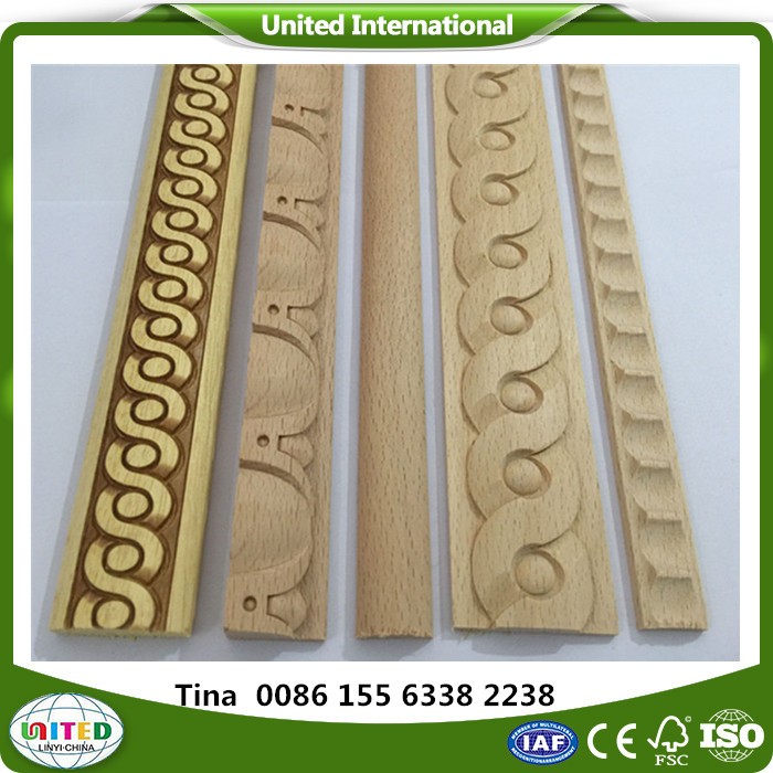 Architectural carved solid wood mouldings and millwork wood skirting