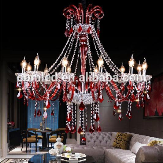 red color chandelier,colored glass chandeliers,modern red glass chandelier
