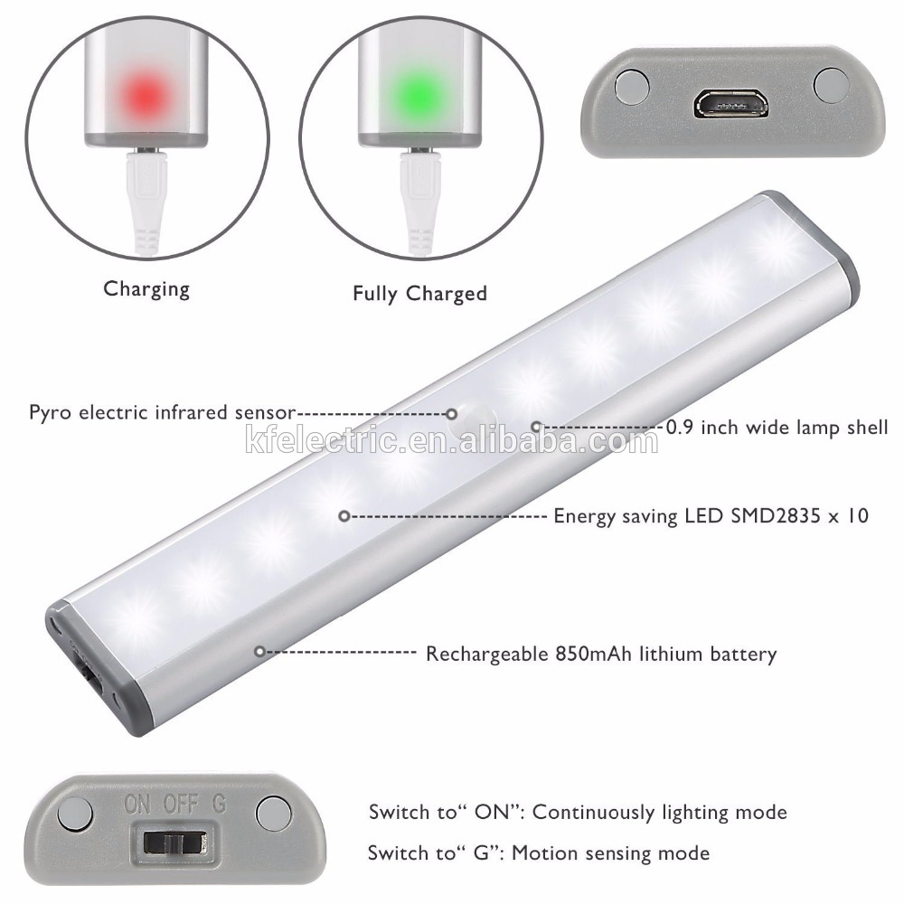 Best 10-LED Closet s Cabinet LED Night Light Battery Operated Wireless Motion Sensing strip Light for Attics, Hallway, Washroom