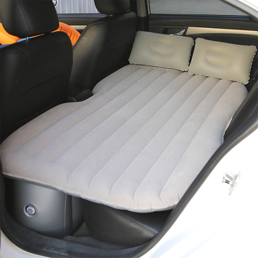 Inflatable Car Bed in Grey Color Flocking Car Mattress