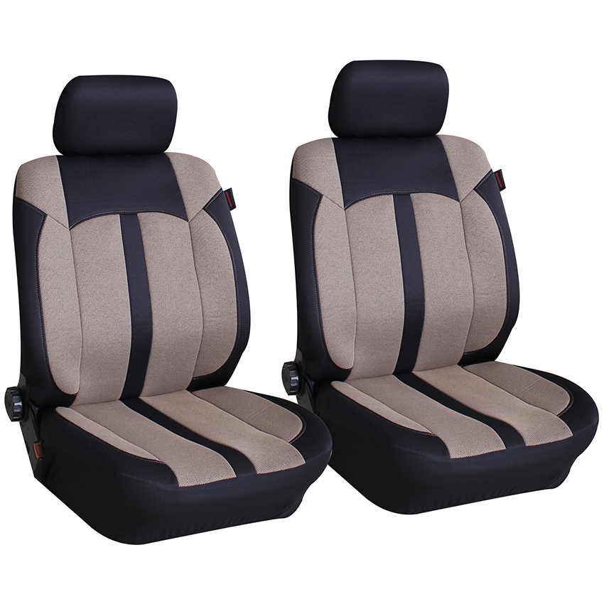 2pcs/set yarn dyed and single mesh designer car front seat cover set