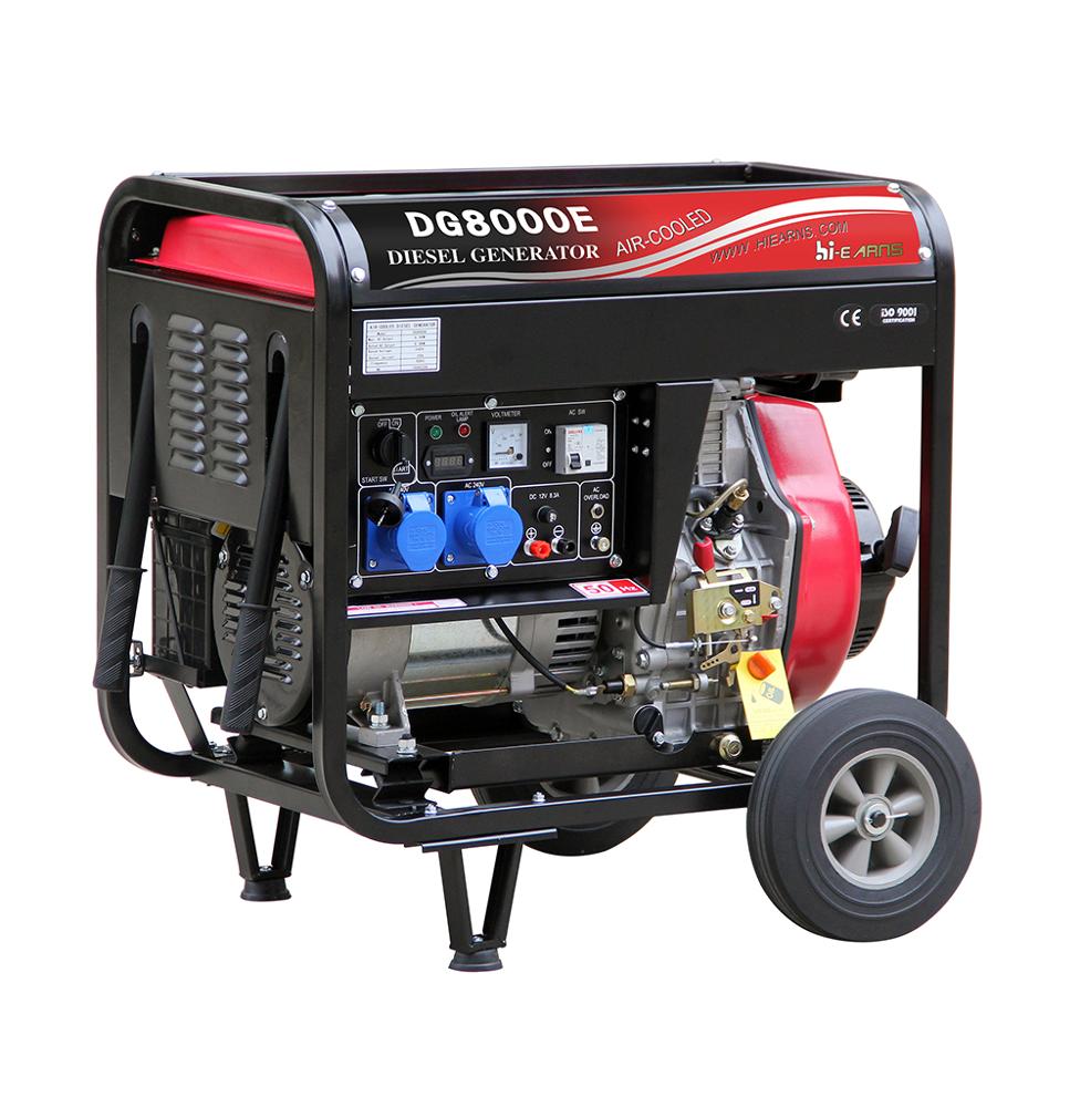 6KVA portable diesel generator set DG8000E