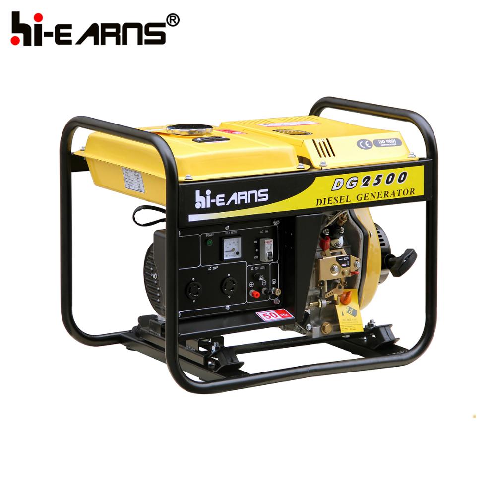 2KVA recoil Open portable four cylinder diesel generator