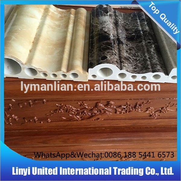 PVC crown moulding Artificial stone plastic composite pvc floor skirting