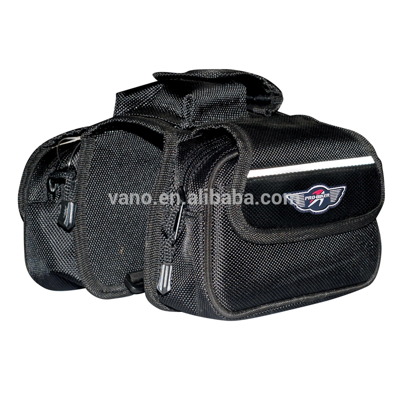 1680D duplex PU multifunctional waterproof tank saddle bicycle bag
