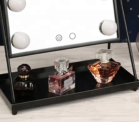 Amazon Hot Sale LED Makeup Mirror Two Light Color Mode USB Powered Rotatable Desktop Mirror