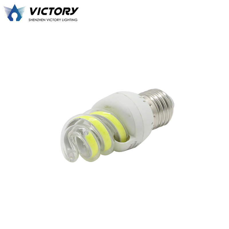 Energy Saving lamps E27 COB Spiral shape indoor lighting 3T 7W with 2 years warranty