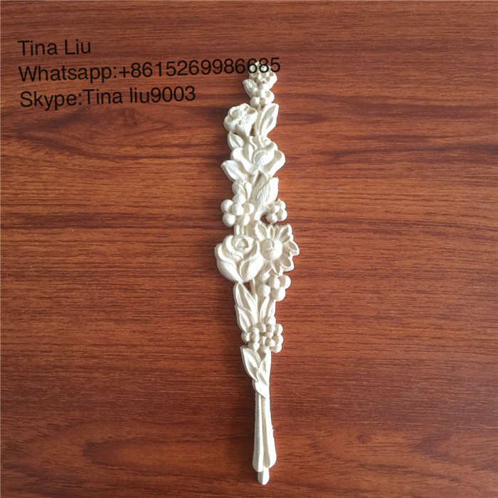 Decorative wooden carving furniture flower appliques and onlays