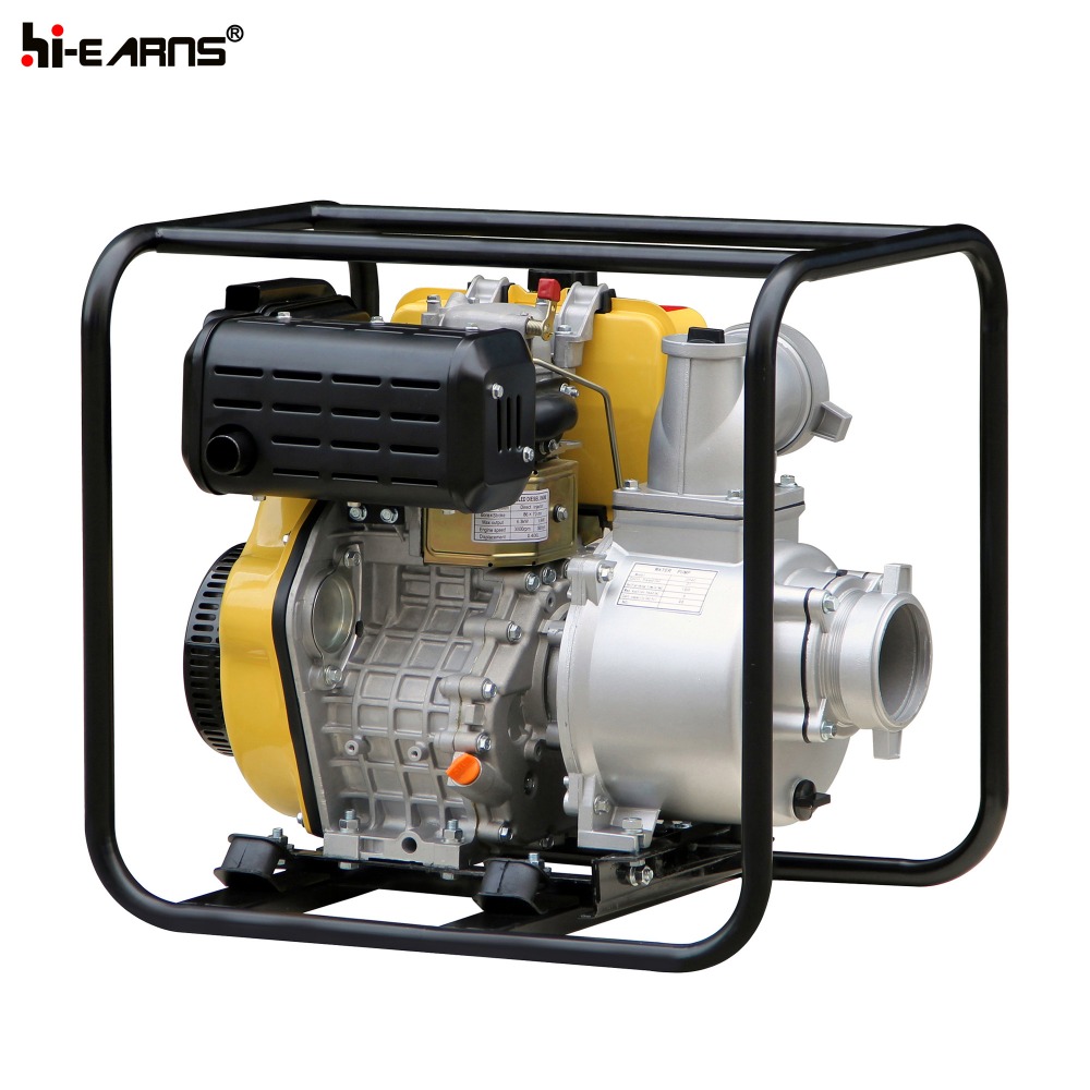 4 inch Air-cooled electric start diesel water pump with battery square pipe