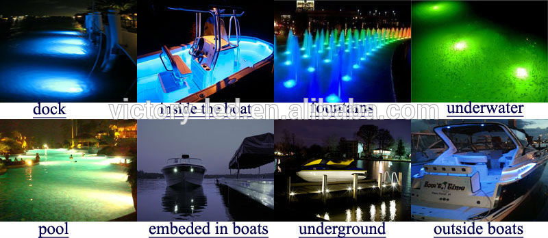 36W Red Bule Green White Color Stainless Steel 12v 24v IP68 Underwater Boat Marine LED Light