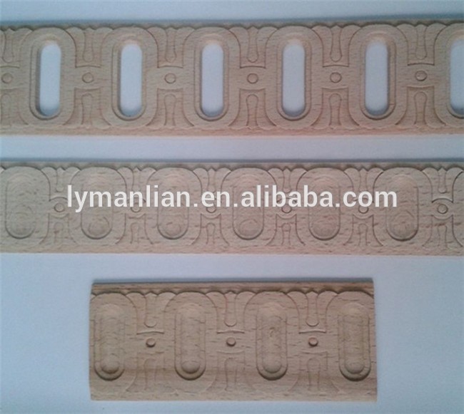carved solid beech wood moulding trim strip line