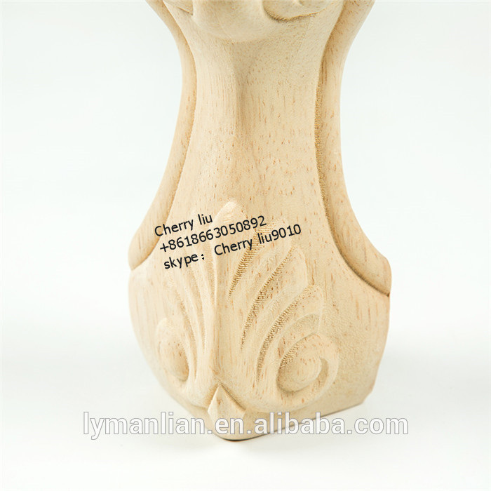 Rubber Furniture Wood Cabinet Foot Carved Table Wooden Legs