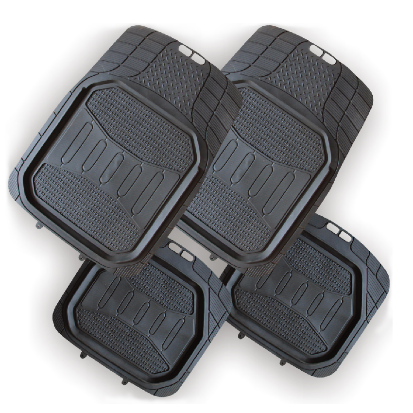 Full set 5.0KGS anti-slip PVC rubber car floor foot mat