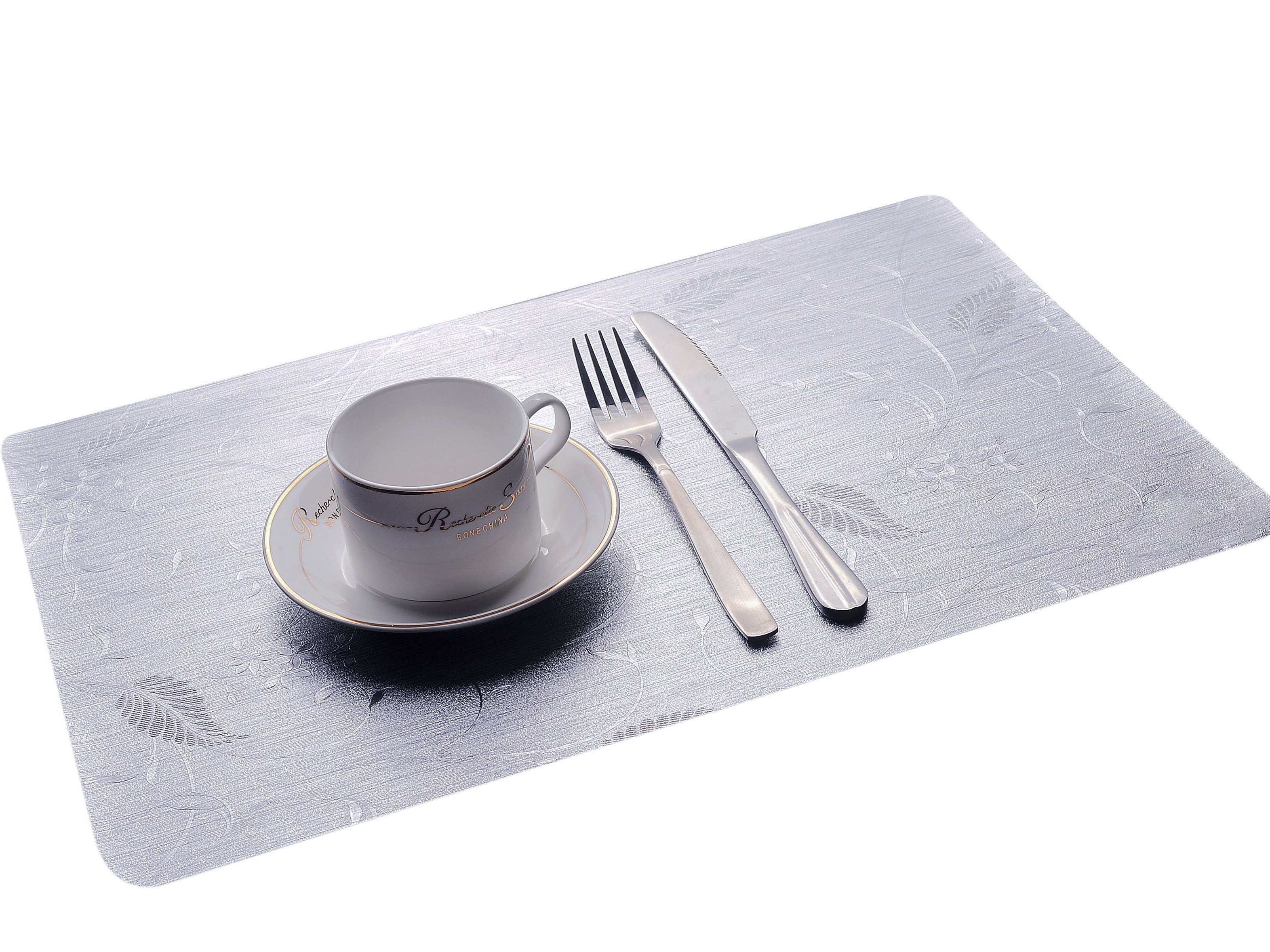 Tabletex stocked  pvc metallic placemat Washable gold PVC Dinning Table Placemat