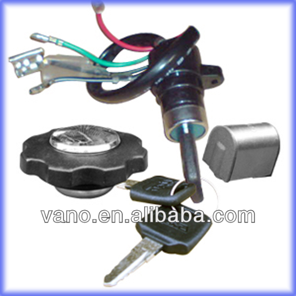 JH70 motorcycle key lock set with 3 locks and 4 wires