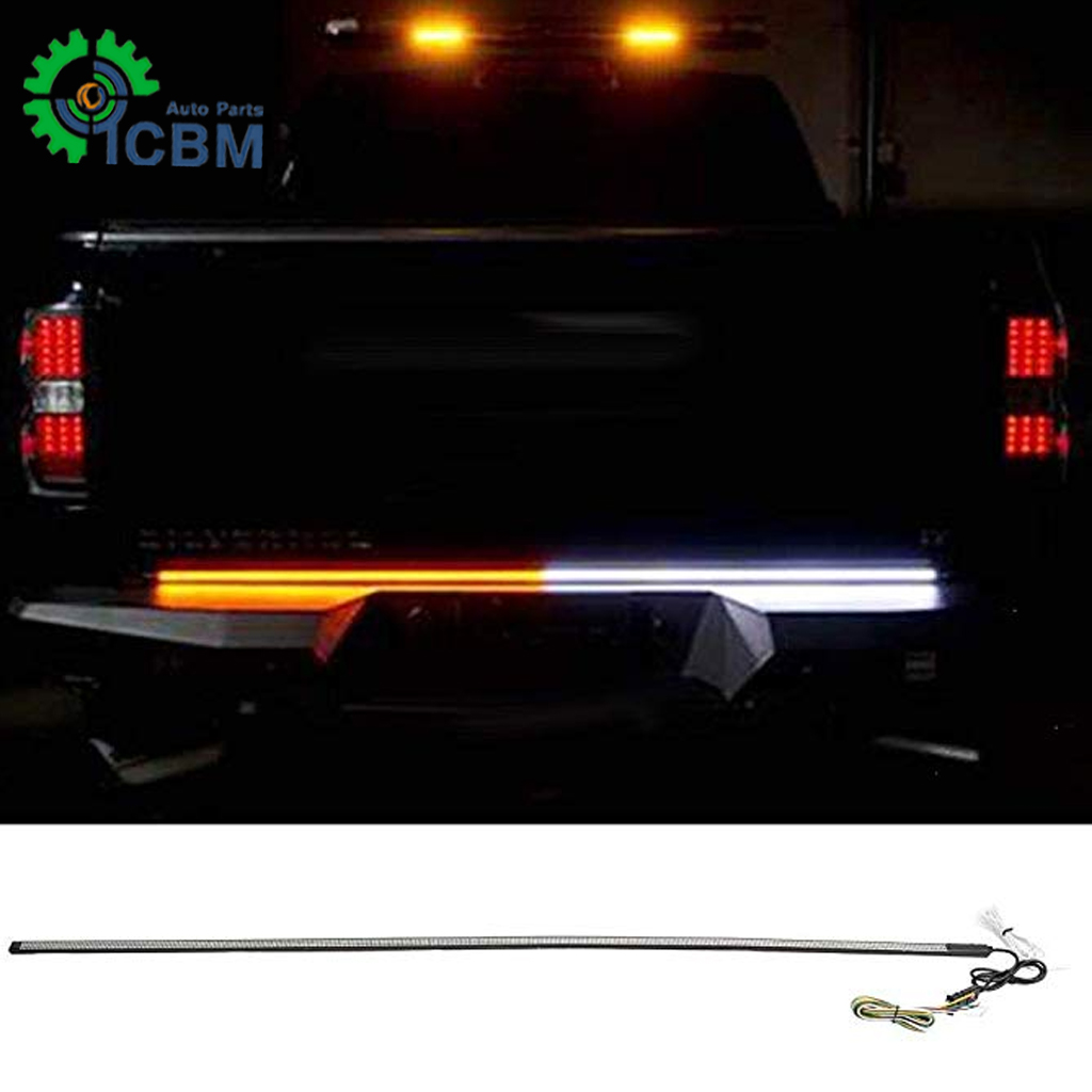 Truck Tailgate Light Bar 60*1*0.5 Inches Tailgate bar Taillight 12V 1200LED 3528 White/Amber/Red Waterproof Ip67 for Jeep Contin