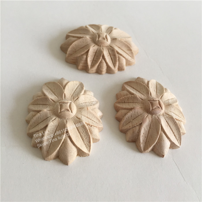 Classic Carving Wood Round Rosette Onlay
